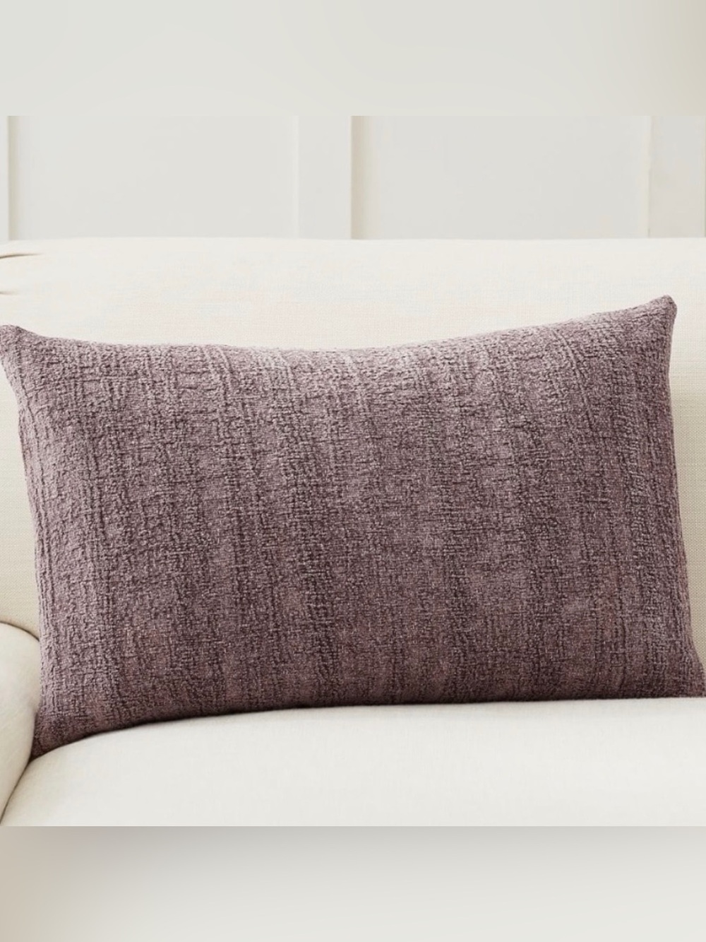 Pottery Barn Journey Chenille Jacquard Lumbar Pillow Cover 16x26" Light Fig